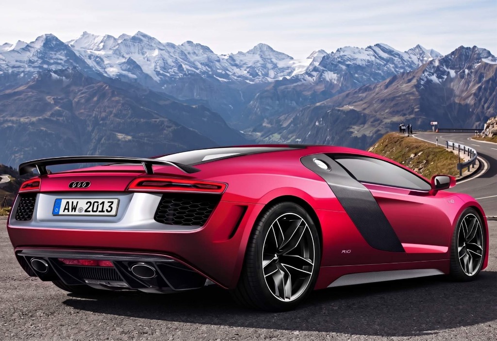 Audi R10 Concept Hypercar Rear View on Mountain Road