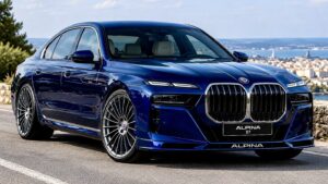 Alpina B7 7-Series Spied Wearing Amber Daytime Lights And Three-Slat Grilles official exterior hero view